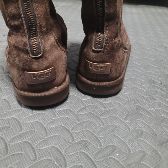 UGG Women's Brown Leather Knightsbridge Boots Size 10 #5119 - Picture 6 of 9